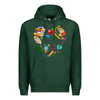 Sports Green teacher heart custom Premium Hoodie - NancyCooperArtShop