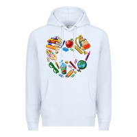 White teacher heart custom Premium Hoodie - NancyCooperArtShop