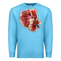 Ocean Blue Betta Fish Premium Sweatshirt - LillyAllenDesigns