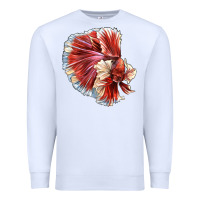 White Betta Fish Premium Sweatshirt - LillyAllenDesigns