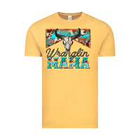Vintage Mustard wranglin mama Vintage Tee - Zillion Design Studio