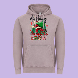 Dashing Through The Snow Vintage Hoodie Designed By Maliassmallbusiness