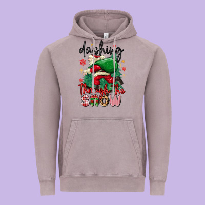 Vintage Hoodie dashing through the snow