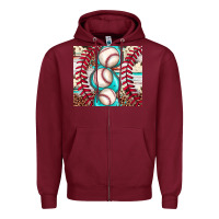 Burgundy baseball leopard cowhide turquoise Zipper Hoodie - JahusDesignShop