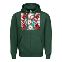 Sports Green baseball leopard cowhide turquoise Zipper Hoodie - JahusDesignShop