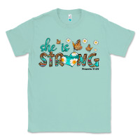 Seafoam she is strong Classic Tee - HRA Design Shop