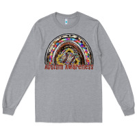 Heather Grey autism awareness Long Sleeve Tee - SublimationCraftShop