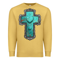 Antique Gold turquoise gemstone cross Premium Sweatshirt - Jasminsmagicworld