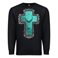 Black turquoise gemstone cross Premium Sweatshirt - Jasminsmagicworld