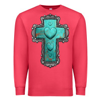 Cardinal turquoise gemstone cross Premium Sweatshirt - Jasminsmagicworld