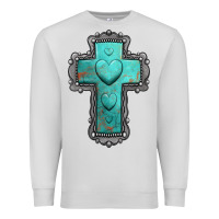 Dove Grey turquoise gemstone cross Premium Sweatshirt - Jasminsmagicworld