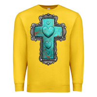Lemon turquoise gemstone cross Premium Sweatshirt - Jasminsmagicworld