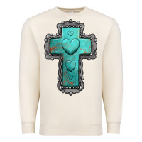 Sandshell turquoise gemstone cross Premium Sweatshirt - Jasminsmagicworld