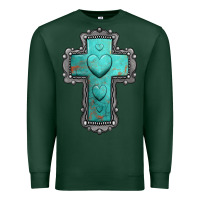 Sports Green turquoise gemstone cross Premium Sweatshirt - Jasminsmagicworld