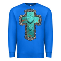 True Royal turquoise gemstone cross Premium Sweatshirt - Jasminsmagicworld