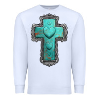 Turquoise Gemstone Cross Premium Sweatshirt | Teevron