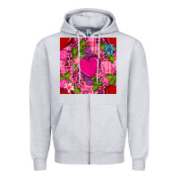 Heather Grey valentines day flower heart with leopard seamless pattern Zipper Hoodie - BundleAndBundleShop