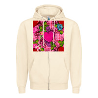 Sandshell valentines day flower heart with leopard seamless pattern Zipper Hoodie - BundleAndBundleShop