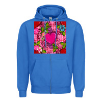 True Royal valentines day flower heart with leopard seamless pattern Zipper Hoodie - BundleAndBundleShop