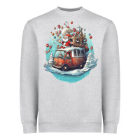 Heather Grey happy santa Heavyweight Sweatshirt - Unal Design