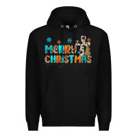 Black western merry christmas Premium Hoodie - MaliasSmallBusiness