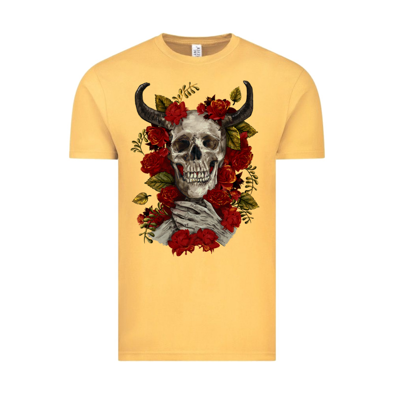 Bull Human Skull With Roses Vintage Tee by RanaPortraitStore | Teevron
