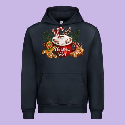 Christmas Vibes Hot Cocoa Urban Hoodie Designed By Lillyallendesigns