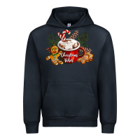 Navy christmas vibes hot cocoa Urban Hoodie - LillyAllenDesigns