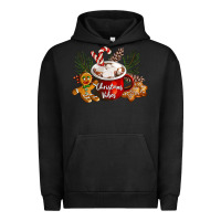 Pigment Black christmas vibes hot cocoa Urban Hoodie - LillyAllenDesigns