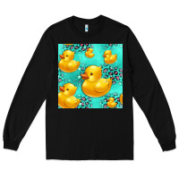 Black rubber duck seamless pattern Long Sleeve Tee - HRA Design Shop