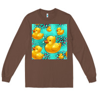 Chestnut rubber duck seamless pattern Long Sleeve Tee - HRA Design Shop
