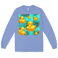 Colony Blue rubber duck seamless pattern Long Sleeve Tee - HRA Design Shop