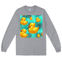Heather Grey rubber duck seamless pattern Long Sleeve Tee - HRA Design Shop