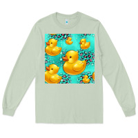 Matcha rubber duck seamless pattern Long Sleeve Tee - HRA Design Shop