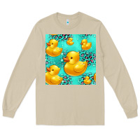 Mushroom rubber duck seamless pattern Long Sleeve Tee - HRA Design Shop