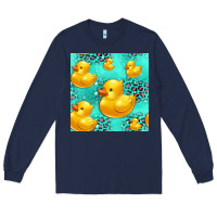 Navy rubber duck seamless pattern Long Sleeve Tee - HRA Design Shop