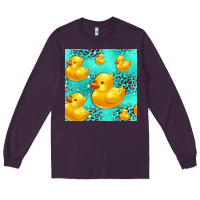 Plum rubber duck seamless pattern Long Sleeve Tee - HRA Design Shop