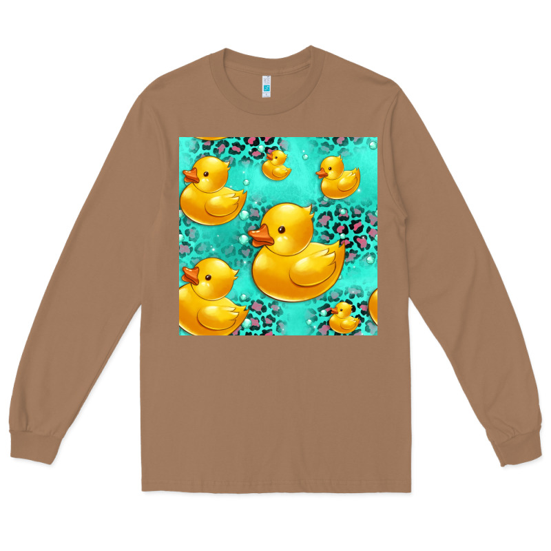 Rubber Duck Seamless Pattern Long Sleeve Tee by HRA Design Shop | Teevron