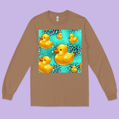 Rubber Duck Seamless Pattern Long Sleeve Tee Designed By Hra Design Shop