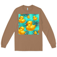 Toasted Coconut rubber duck seamless pattern Long Sleeve Tee - HRA Design Shop
