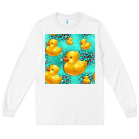 White rubber duck seamless pattern Long Sleeve Tee - HRA Design Shop