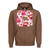 Chestnut valentines day milkshake seamless pattern Zipper Hoodie - BundleAndBundleShop