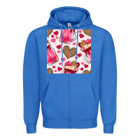 True Royal valentines day milkshake seamless pattern Zipper Hoodie - BundleAndBundleShop