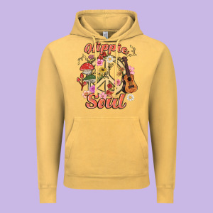 Hippie Soul Vintage Hoodie Designed By Maliassmallbusiness