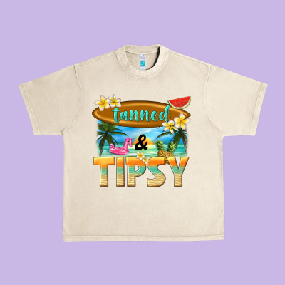 Tanned And Tipsy Urban Heavy Tee Designed By Texasbilliewilder