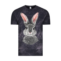 Cloud Black Bunny Face Vintage Tee - RanaPortraitStore