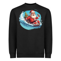 Black surf happy santa Heavyweight Sweatshirt - Unal Design