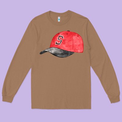 Red Softball Cap Fa Element Long Sleeve Tee Designed By Fadigitalartstudio