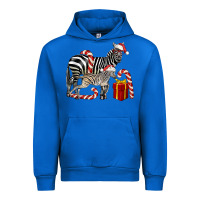 Cobalt Christmas Zebra Baby And Mama Urban Hoodie - LillyAllenDesigns