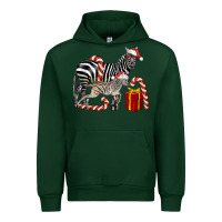 Forest Green Christmas Zebra Baby And Mama Urban Hoodie - LillyAllenDesigns